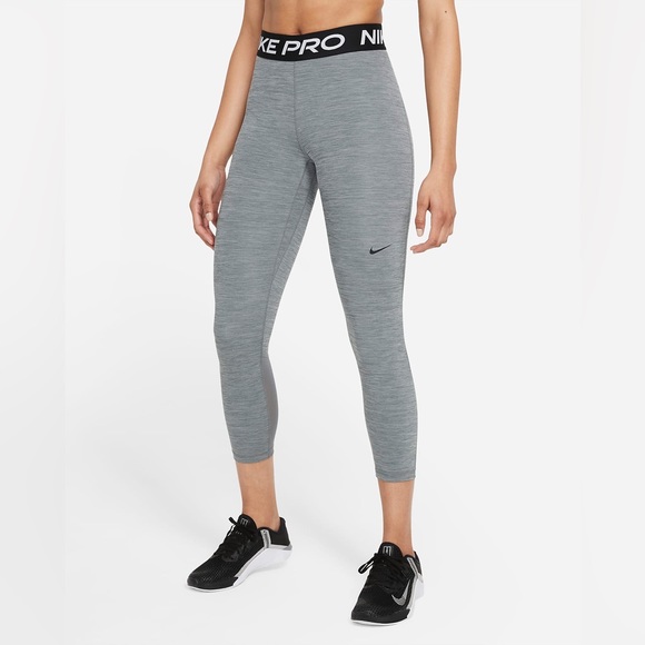 Nike Pants - NWT Nike Pro 365 Mid-Rise Cropped Mesh Panel Leggings Running Yoga Jogging Pants